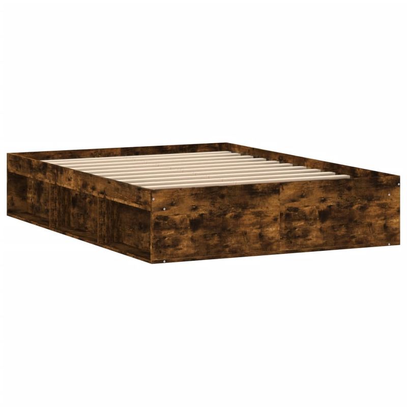 Casa si Gradina - Mobilier - Paturi si accesorii - Paturi - Cadru de pat dublu, stejar fumuriu, 135x190 cm - Infinity.ro