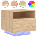 Casa si Gradina - Mobilier - Comode si corpuri - Noptiere - Noptiera cu lumini LED, stejar sonoma, 40x39x37 cm - Infinity.ro