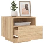 Casa si Gradina - Mobilier - Comode si corpuri - Noptiere - Noptiera cu lumini LED, stejar sonoma, 40x39x37 cm - Infinity.ro