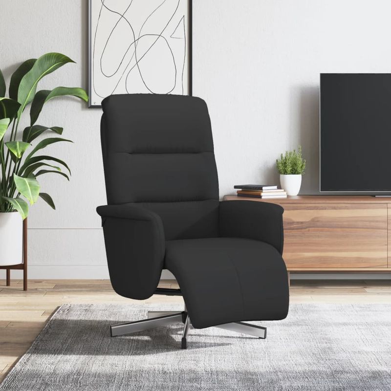 Casa si Gradina - Mobilier - Scaune si fotolii - Fotolii - Fotoliu rabatabil cu suport de picioare, negru, textil - Infinity.ro
