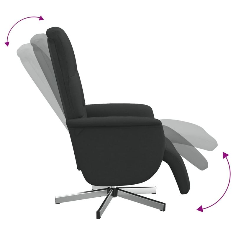 Casa si Gradina - Mobilier - Scaune si fotolii - Fotolii - Fotoliu rabatabil cu suport de picioare, negru, textil - Infinity.ro