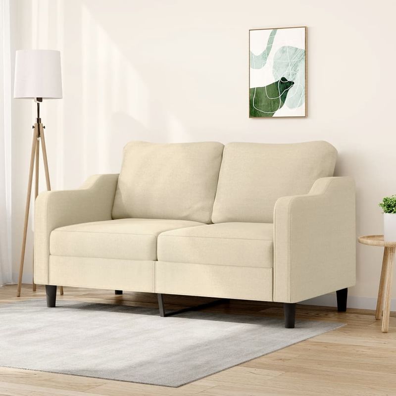 Casa si Gradina - Mobilier - Canapele si coltare - Canapele - Canapea cu 2 locuri, crem, 140 cm, material textil - Infinity.ro