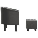 Casa si Gradina - Mobilier - Scaune si fotolii - Fotolii - Fotoliu tip cuva cu taburet, gri, piele ecologica - Infinity.ro