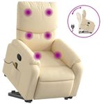Ingrijire personala si Cosmetice - Sanatate si wellness - Articole wellness - Fotolii de masaj - Fotoliu masaj rabatabil cu ridicare, crem, material textil - Infinity.ro