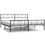 Casa si Gradina - Mobilier - Paturi si accesorii - Paturi - Cadru pat metalic cu tablii de cap/picioare, negru, 183x213 cm - Infinity.ro