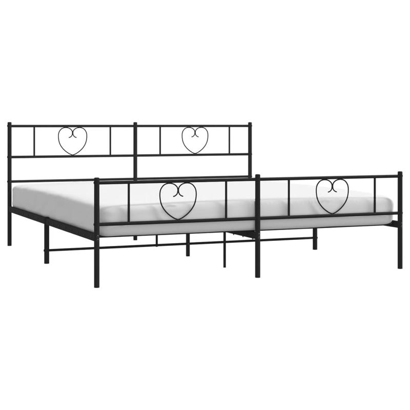 Casa si Gradina - Mobilier - Paturi si accesorii - Paturi - Cadru pat metalic cu tablii de cap/picioare, negru, 183x213 cm - Infinity.ro