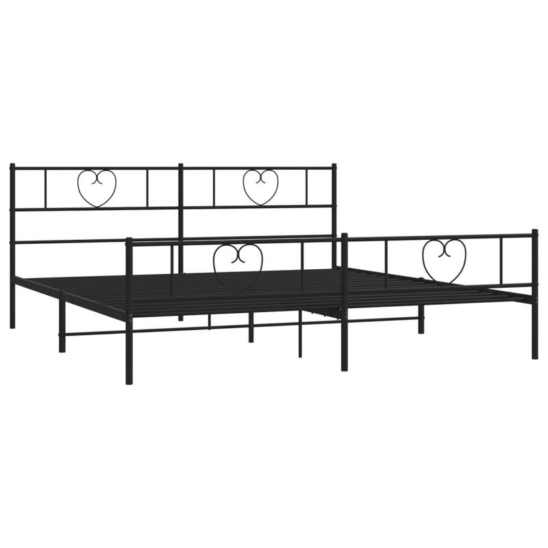 Casa si Gradina - Mobilier - Paturi si accesorii - Paturi - Cadru pat metalic cu tablii de cap/picioare, negru, 183x213 cm - Infinity.ro