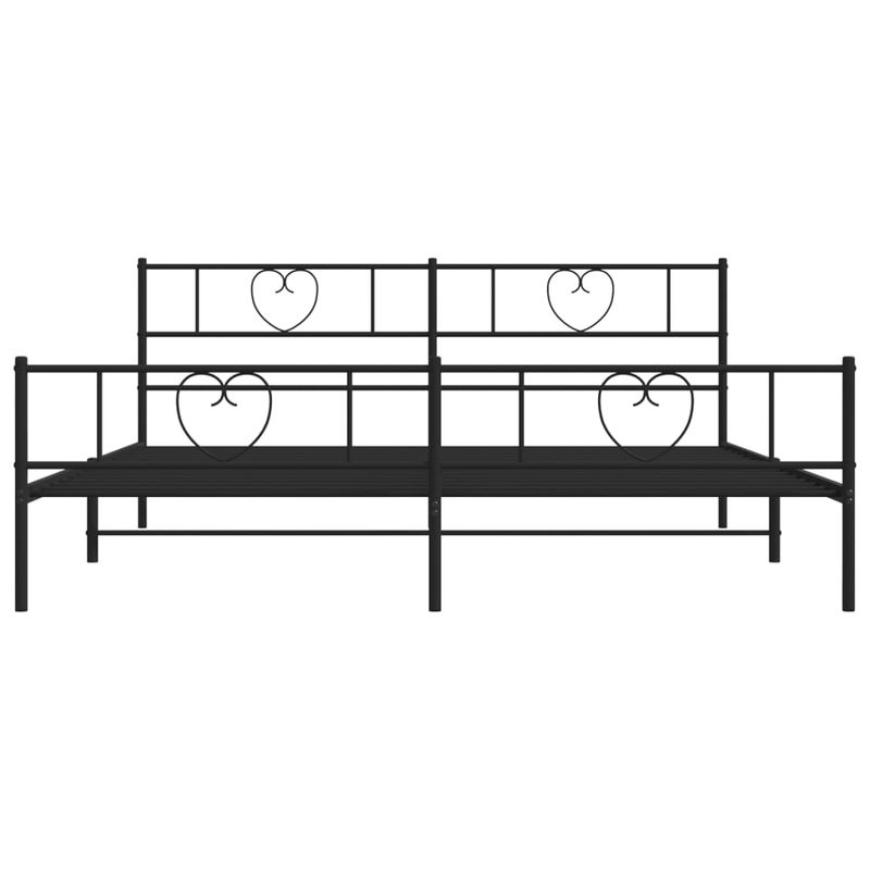 Casa si Gradina - Mobilier - Paturi si accesorii - Paturi - Cadru pat metalic cu tablii de cap/picioare, negru, 183x213 cm - Infinity.ro