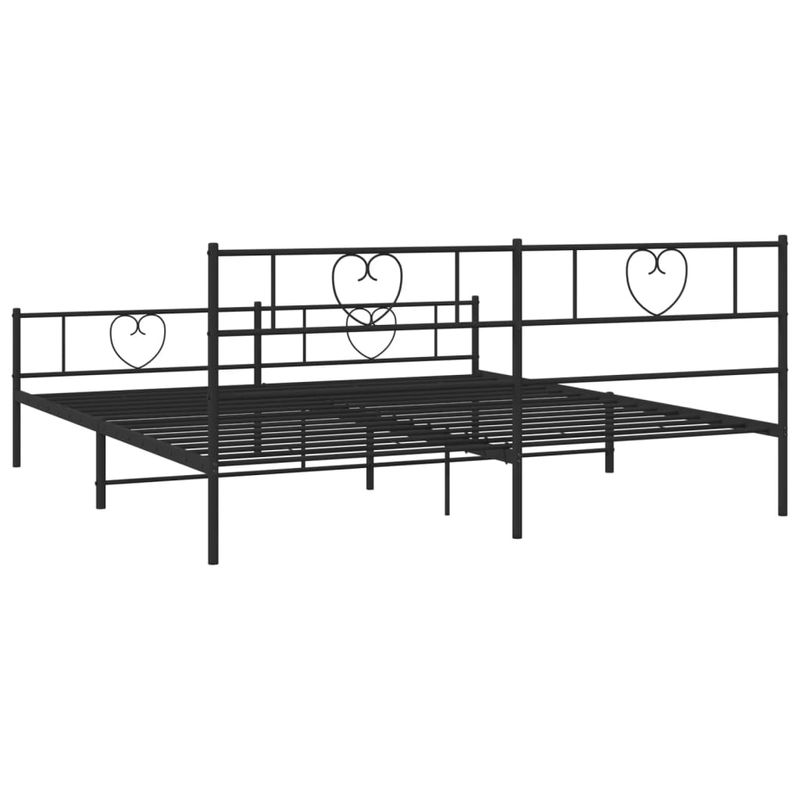 Casa si Gradina - Mobilier - Paturi si accesorii - Paturi - Cadru pat metalic cu tablii de cap/picioare, negru, 183x213 cm - Infinity.ro