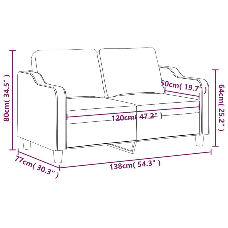 Casa si Gradina - Mobilier - Canapele si coltare - Canapele - Canapea cu 2 locuri, maro, 120 cm, material textil - Infinity.ro