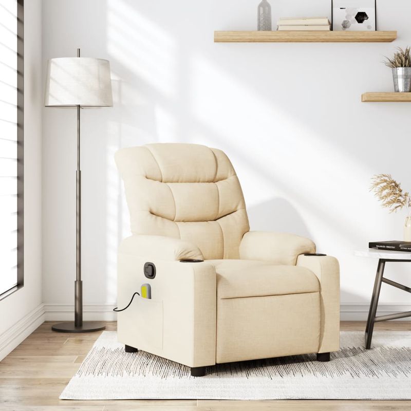 Ingrijire personala si Cosmetice - Sanatate si wellness - Articole wellness - Fotolii de masaj - Fotoliu rabatabil de masaj, crem, material textil - Infinity.ro