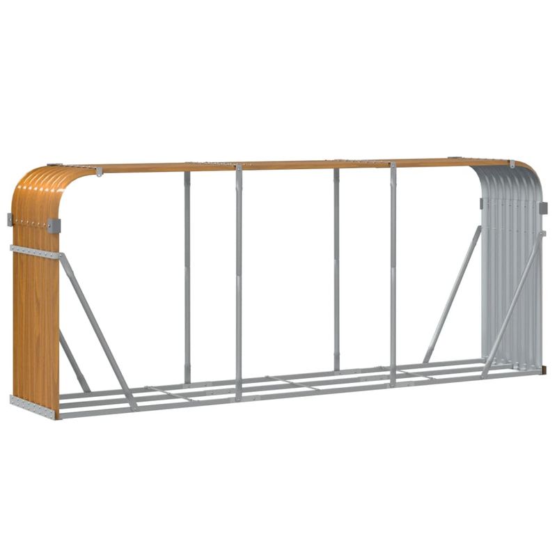Casa si Gradina - Termice - Sobe, Seminee si accesorii - Accesorii seminee si sobe - Suport de busteni, maro deschis, 234x45x100 cm, otel galvanizat - Infinity.ro