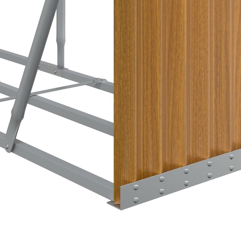 Casa si Gradina - Termice - Sobe, Seminee si accesorii - Accesorii seminee si sobe - Suport de busteni, maro deschis, 234x45x100 cm, otel galvanizat - Infinity.ro
