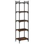 Casa si Gradina - Mobilier - Biblioteci si rafturi - Biblioteci - Biblioteca 5 niveluri stejar afumat 40x30x154 cm lemn prelucrat - Infinity.ro