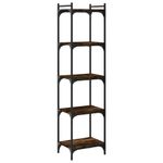 Casa si Gradina - Mobilier - Biblioteci si rafturi - Biblioteci - Biblioteca 5 niveluri stejar afumat 40x30x154 cm lemn prelucrat - Infinity.ro