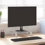 PC, gaming si accesorii - Desktop PC & monitoare - Accesorii monitoare - Suport de monitor, alb, 40x20x8 cm, sticla securizata si metal - Infinity.ro