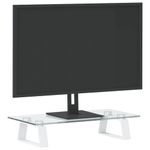 PC, gaming si accesorii - Desktop PC & monitoare - Accesorii monitoare - Suport de monitor, alb, 40x20x8 cm, sticla securizata si metal - Infinity.ro