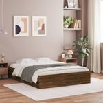 Casa si Gradina - Mobilier - Paturi si accesorii - Paturi - Cadru pat cu sertare stejar maro 120x190 cm lemn prelucrat - Infinity.ro