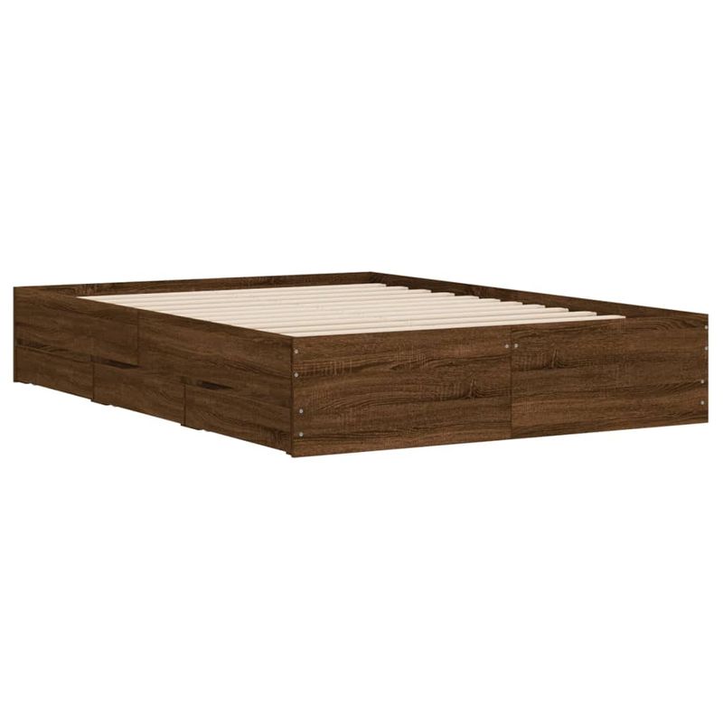 Casa si Gradina - Mobilier - Paturi si accesorii - Paturi - Cadru pat cu sertare stejar maro 120x190 cm lemn prelucrat - Infinity.ro