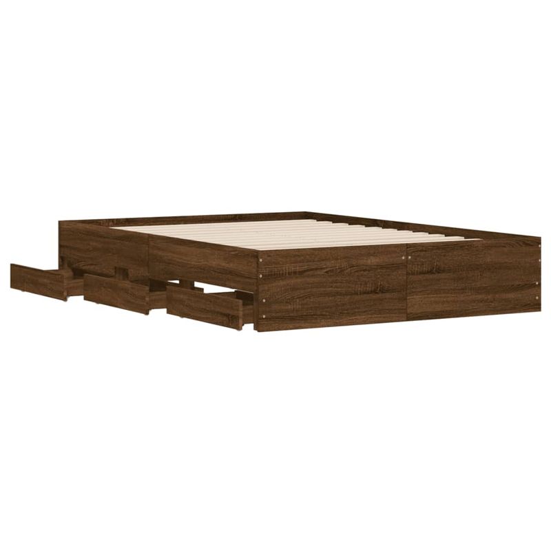 Casa si Gradina - Mobilier - Paturi si accesorii - Paturi - Cadru pat cu sertare stejar maro 120x190 cm lemn prelucrat - Infinity.ro