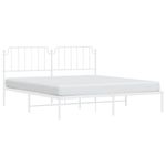 Casa si Gradina - Mobilier - Paturi si accesorii - Paturi - Cadru de pat metalic cu tablie, alb, 183x213 cm - Infinity.ro