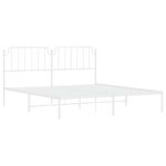 Casa si Gradina - Mobilier - Paturi si accesorii - Paturi - Cadru de pat metalic cu tablie, alb, 183x213 cm - Infinity.ro
