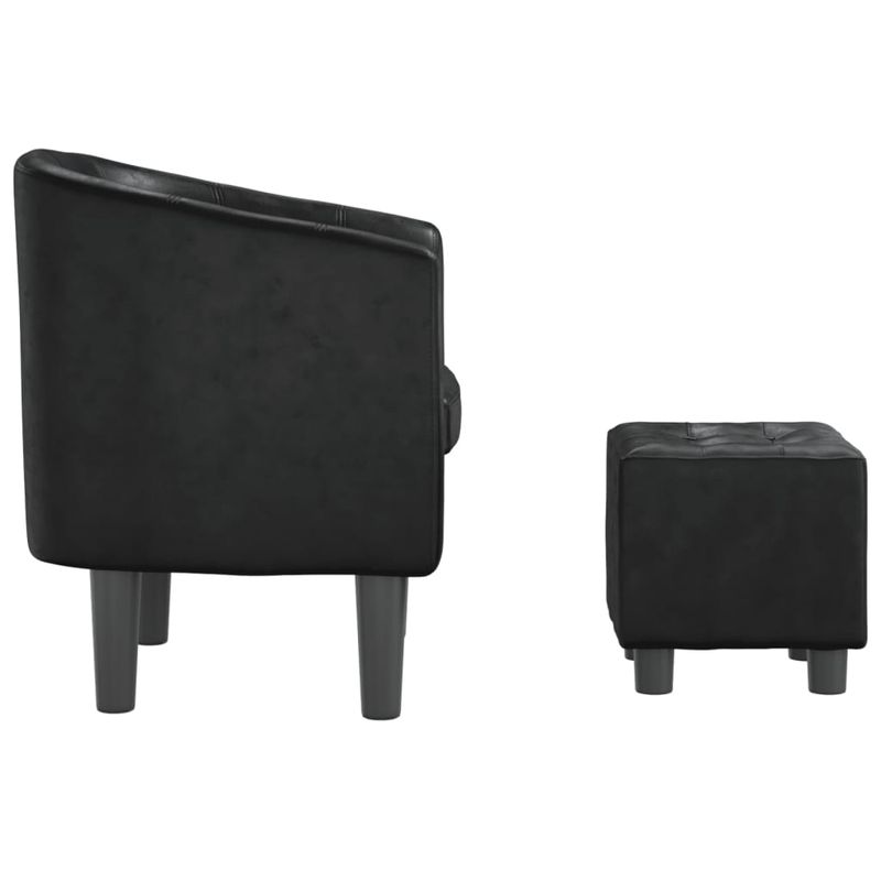 Casa si Gradina - Mobilier - Scaune si fotolii - Fotolii - Fotoliu tip cuva cu taburet, negru, piele ecologica - Infinity.ro