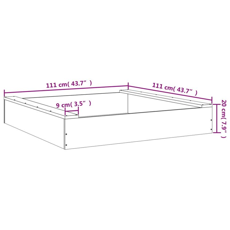 Jucarii, Copii si Bebe - Jucarii si jocuri - Jucarii de exterior - Jucarii pentru plaja si nisip - Cutie de nisip patrata cu scaune, negru, lemn masiv de pin - Infinity.ro