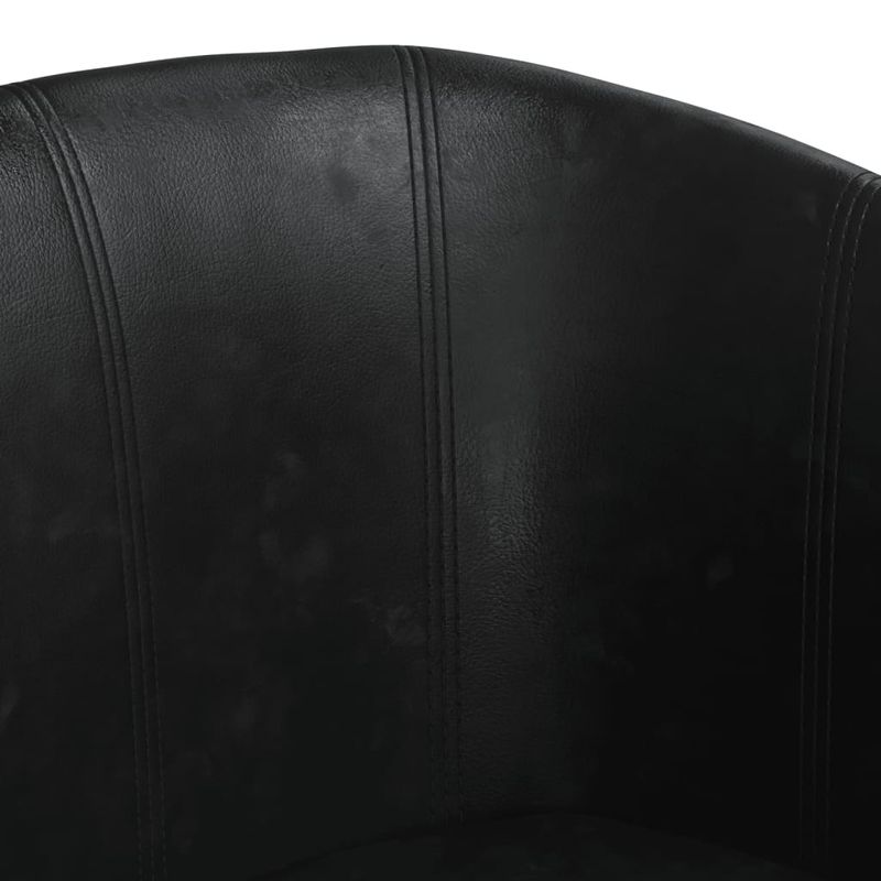 Casa si Gradina - Mobilier - Scaune si fotolii - Fotolii - Fotoliu tip cuva cu taburet, negru, piele ecologica - Infinity.ro