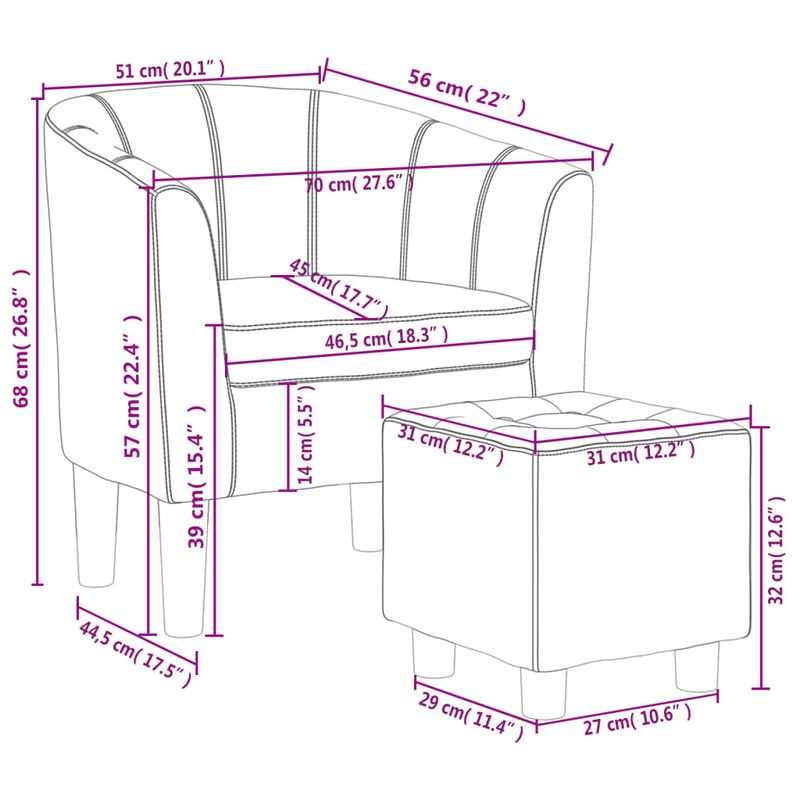 Casa si Gradina - Mobilier - Scaune si fotolii - Fotolii - Fotoliu tip cuva cu taburet, negru, piele ecologica - Infinity.ro
