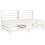 Casa si Gradina - Gradina si terasa - Mobilier exterior - Canapele si fotolii gradina - Canapele de mijloc pentru gradina, 2 buc., alb, lemn masiv pin - Infinity.ro
