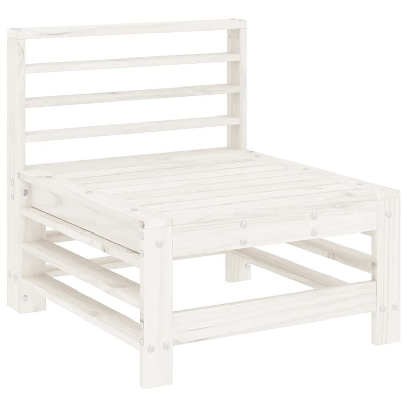 Casa si Gradina - Gradina si terasa - Mobilier exterior - Canapele si fotolii gradina - Canapele de mijloc pentru gradina, 2 buc., alb, lemn masiv pin - Infinity.ro