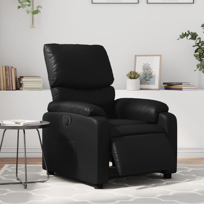 Casa si Gradina - Mobilier - Scaune si fotolii - Fotolii - Fotoliu rabatabil electric, negru, piele ecologica - Infinity.ro
