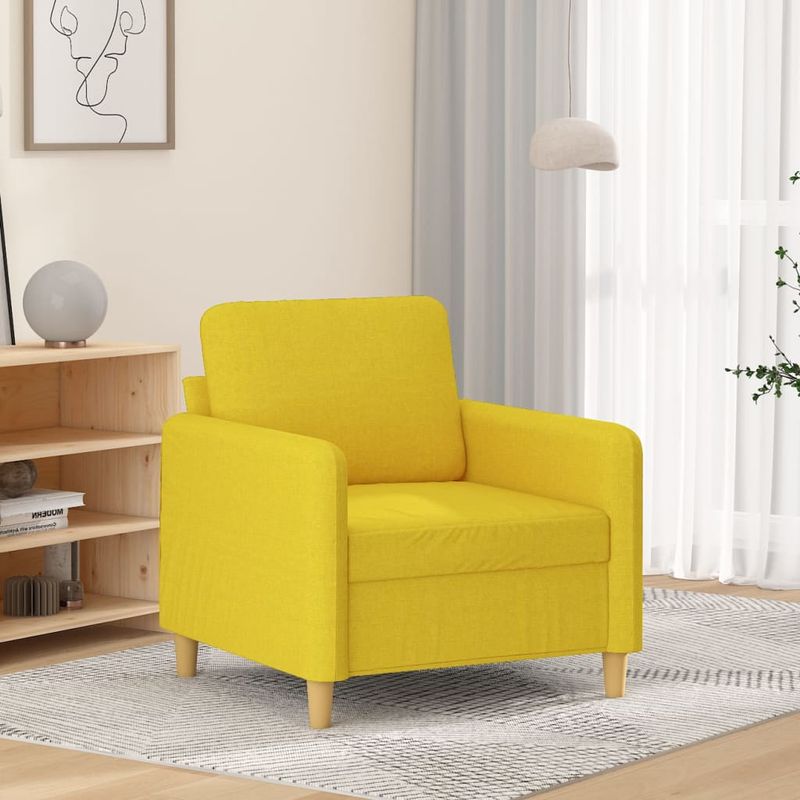 Casa si Gradina - Mobilier - Scaune si fotolii - Fotolii - Fotoliu canapea, galben deschis, 60 cm, tesatura - Infinity.ro