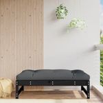 Casa si Gradina - Gradina si terasa - Mobilier exterior - Canapele si fotolii gradina - Taburet de gradina, 120x80 cm, negru, lemn masiv de pin - Infinity.ro