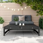 Casa si Gradina - Gradina si terasa - Mobilier exterior - Canapele si fotolii gradina - Taburet de gradina, 120x80 cm, negru, lemn masiv de pin - Infinity.ro