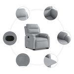 Casa si Gradina - Mobilier - Scaune si fotolii - Fotolii - Fotoliu rabatabil cu ridicare, gri deschis, material textil - Infinity.ro