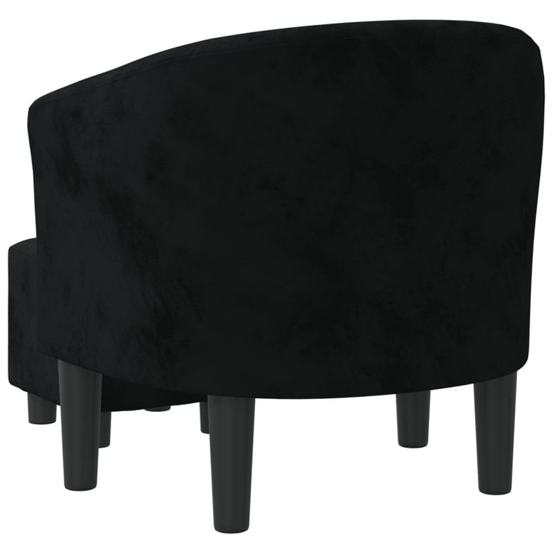 Casa si Gradina - Mobilier - Scaune si fotolii - Fotolii - Fotoliu tip cuva cu taburet, negru, catifea - Infinity.ro