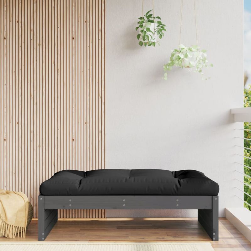 Casa si Gradina - Gradina si terasa - Mobilier exterior - Canapele si fotolii gradina - Taburet de gradina, 120x80 cm, gri, lemn masiv de pin - Infinity.ro
