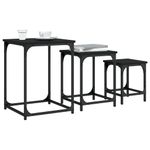 Casa si Gradina - Mobilier - Mese si birouri - Masute de cafea - Mese suprapuse de cafea, 3 buc, negru, lemn prelucrat - Infinity.ro