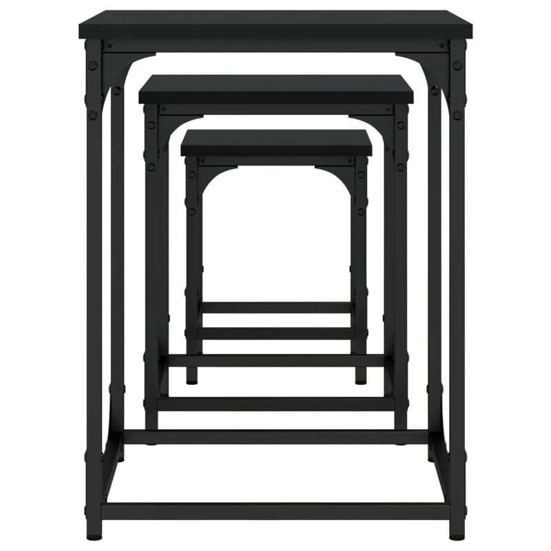 Casa si Gradina - Mobilier - Mese si birouri - Masute de cafea - Mese suprapuse de cafea, 3 buc, negru, lemn prelucrat - Infinity.ro