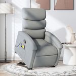 Ingrijire personala si Cosmetice - Sanatate si wellness - Articole wellness - Fotolii de masaj - Fotoliu de masaj rabatabil cu ridicare, gri deschis, textil - Infinity.ro