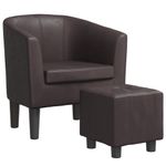 Casa si Gradina - Mobilier - Scaune si fotolii - Fotolii - Fotoliu tip cuva cu taburet, maro, piele ecologica - Infinity.ro