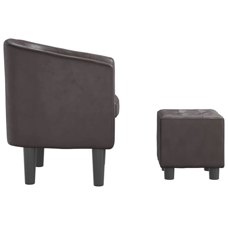 Casa si Gradina - Mobilier - Scaune si fotolii - Fotolii - Fotoliu tip cuva cu taburet, maro, piele ecologica - Infinity.ro
