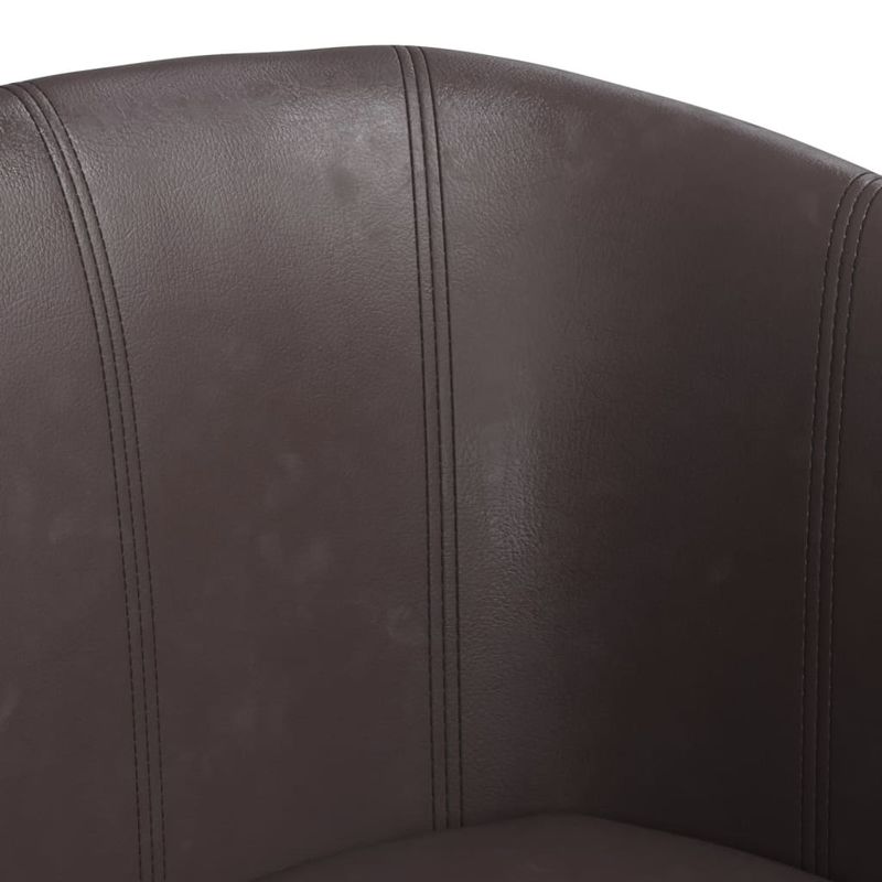 Casa si Gradina - Mobilier - Scaune si fotolii - Fotolii - Fotoliu tip cuva cu taburet, maro, piele ecologica - Infinity.ro