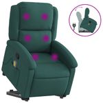 Ingrijire personala si Cosmetice - Sanatate si wellness - Articole wellness - Fotolii de masaj - Fotoliu rabatabil de masaj, cu ridicare, verde inchis, textil - Infinity.ro