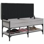 Casa si Gradina - Mobilier - Organizare si depozitare - Bancute - Banca de pantofi, gri sonoma, 102x42x45 cm, lemn prelucrat - Infinity.ro