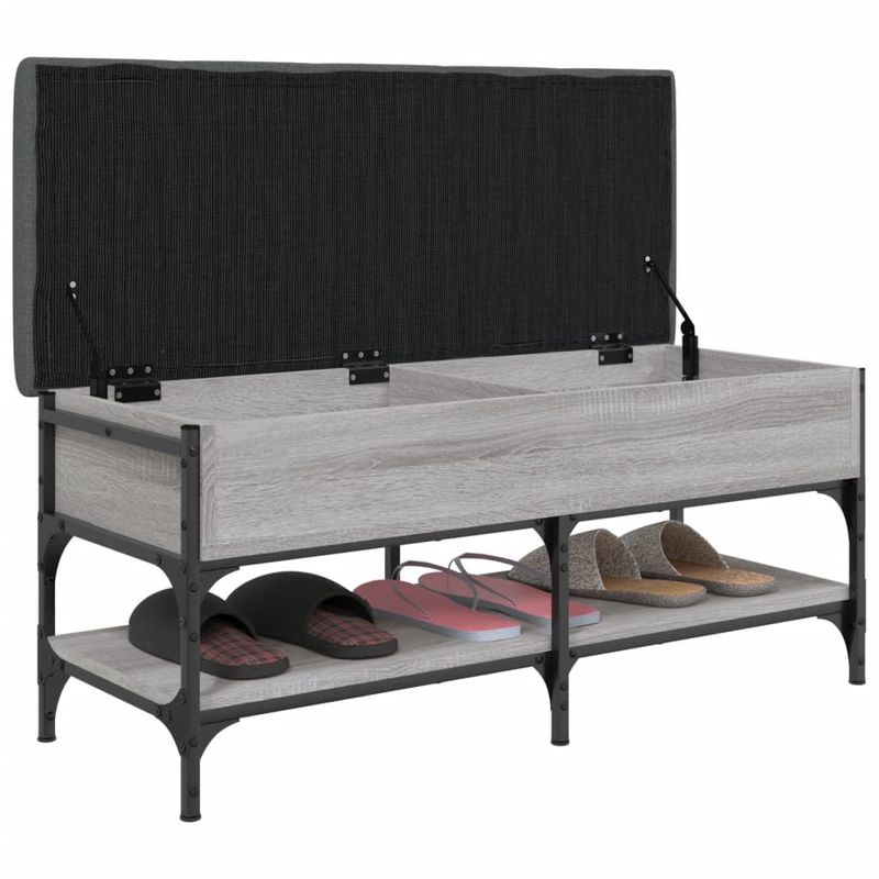 Casa si Gradina - Mobilier - Organizare si depozitare - Bancute - Banca de pantofi, gri sonoma, 102x42x45 cm, lemn prelucrat - Infinity.ro