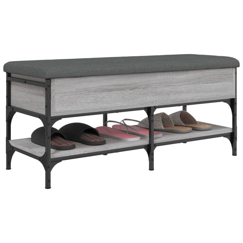 Casa si Gradina - Mobilier - Organizare si depozitare - Bancute - Banca de pantofi, gri sonoma, 102x42x45 cm, lemn prelucrat - Infinity.ro