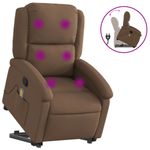 Ingrijire personala si Cosmetice - Sanatate si wellness - Articole wellness - Fotolii de masaj - Fotoliu de masaj rabatabil cu ridicare, maro, textil - Infinity.ro